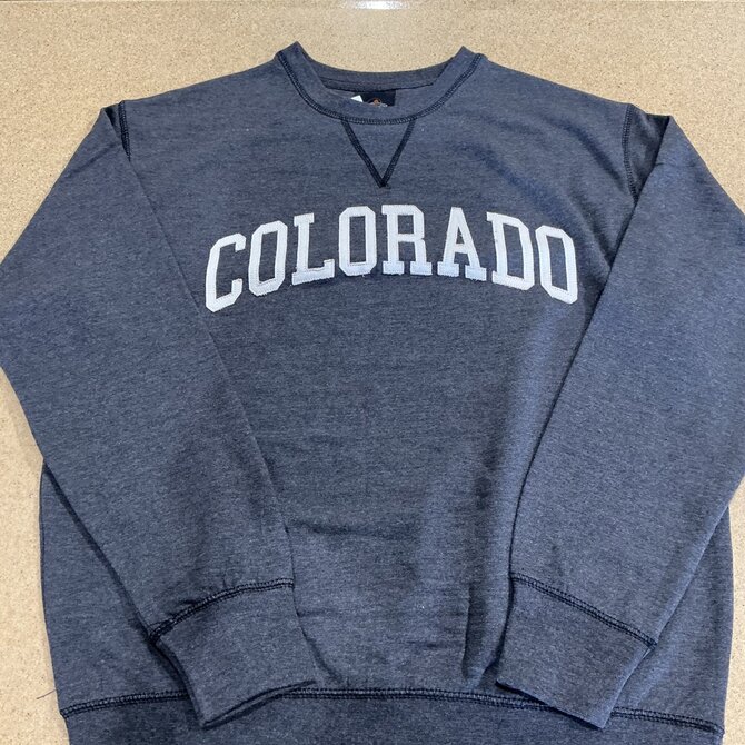 Prairie Mtn Screening Colorado Applique Crew Neck Sweatshirt