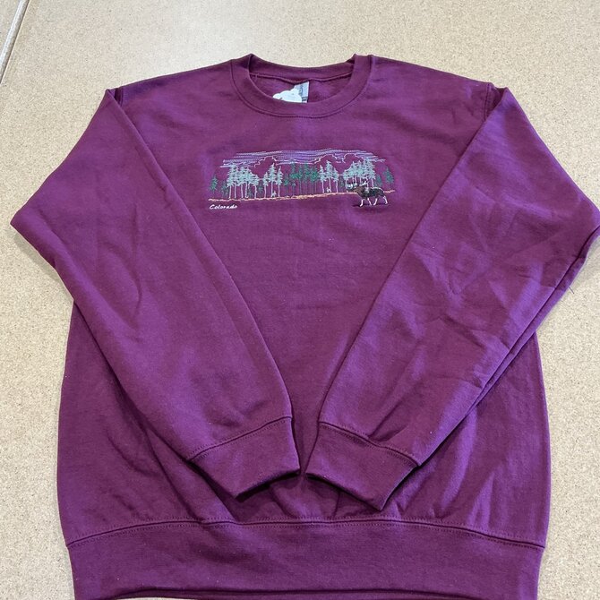 WORLDWIDE SPORTSWEAR Pine Row Moose Colorado Crew Neck Sweatshirt