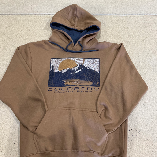 Prairie Mtn Screening Colorado Deadwood Mountain Hooded Sweatshirt With Pockets