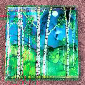 Rabbit's Ink, LLC Tile - SM Summer Aspens Night (Bright)