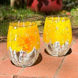 Gelinde Dittrich Des Stemless Wine Glass - Gold Aspen