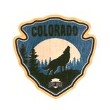 M & W Design Co WOOD STICKER-WOLF PATCH
