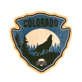 M & W Design Co WOOD STICKER-WOLF PATCH