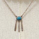 Peyote Bird Designs Necklace - Sterling Silver w/ Turquoise