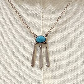 Peyote Bird Designs Necklace - Sterling Silver w/ Turquoise