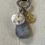 Peyote Bird Designs Sterling Silver/14K Multi-Charm Leather Necklace