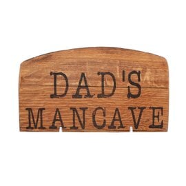 WHISKEY AND WINE DESIGN Barrel Block Sign - Dad's Mancave