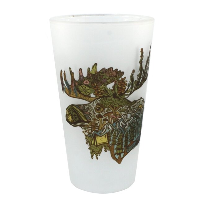 Wild Tribute PINT GLS-BOHO MOOSE FROST