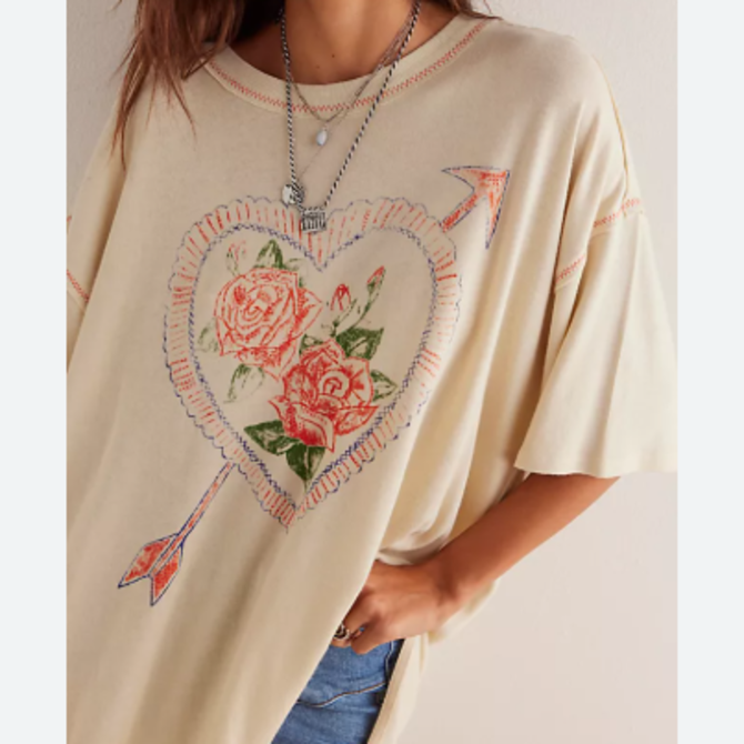Love Rose Tee | Ivory Love Rose Tee | Ivory