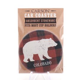 Carson Inc Car Coaster - Bear Plaid Colorado Carson Inc Car Coaster - Bear Plaid Colorado