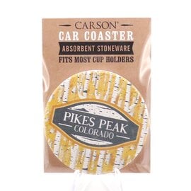 Carson Inc Car Coaster - Aspen Yellow Pikes Peak Colorado Carson Inc Car Coaster - Aspen Yellow Pikes Peak Colorado