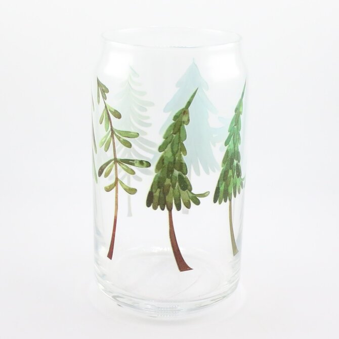 1 BRILLIANT GIFT Glass Can - Pine Trees