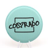 TANGICO Coaster - Heart Colorado Aqua Leather TANGICO Coaster - Heart Colorado Aqua Leather