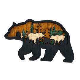 BARRY OWEN INC Figurine - Bear/Scene Layers Wood