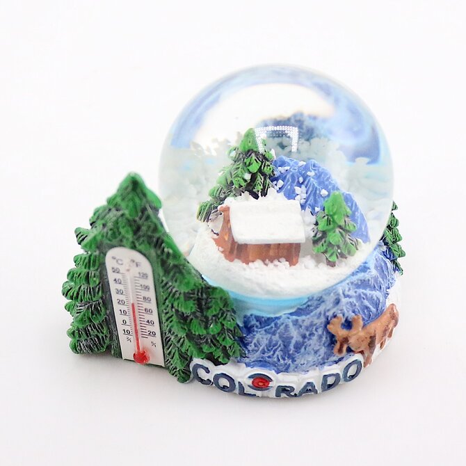 SAVE ON GOODS SNOWGLOBE-Thermometer/Cabin Colorado
