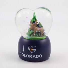 SAVE ON GOODS SNOWGLOBE-Heart Colorado w/ Moose