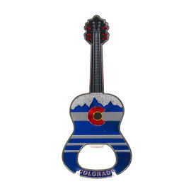 Monterey Magnet/Bottle Opener - Guitar Mountains/CO Flag Metal
