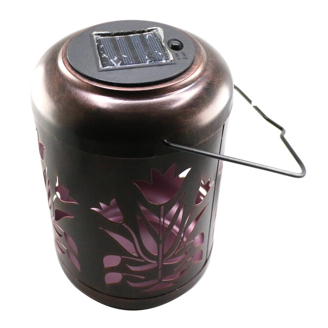 Regal Art And Gift Solar Lantern - Flower Red
