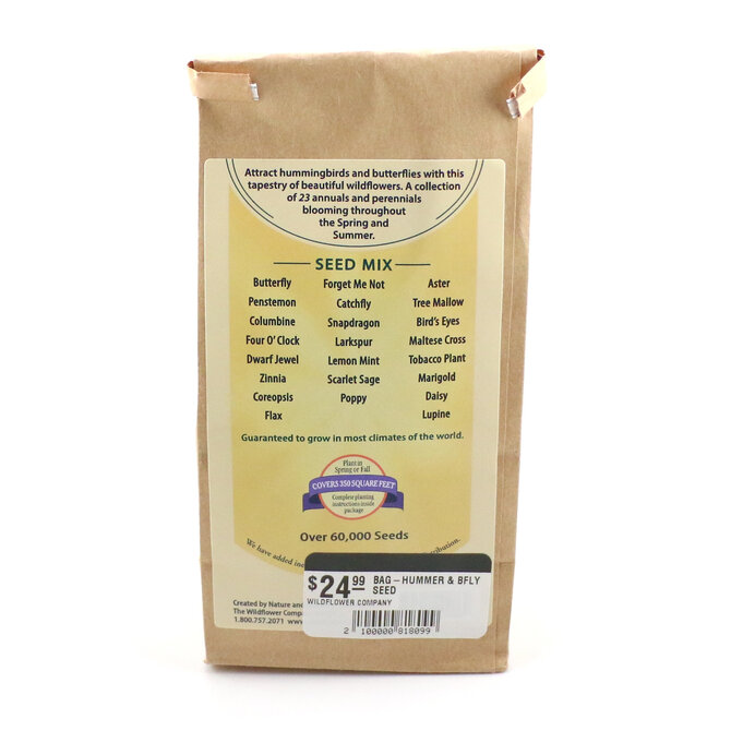 WILDFLOWER COMPANY BAG-HUMMER & BFLY SEED