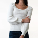 HEM & THREAD Sweater - Pointelle Knit Scoop Neck
