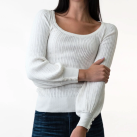 HEM & THREAD Sweater - Pointelle Knit Scoop Neck