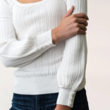 HEM & THREAD Sweater - Pointelle Knit Scoop Neck