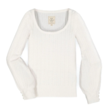 HEM & THREAD Sweater - Pointelle Knit Scoop Neck