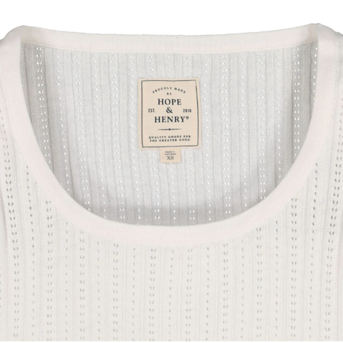 HEM & THREAD Sweater - Pointelle Knit Scoop Neck