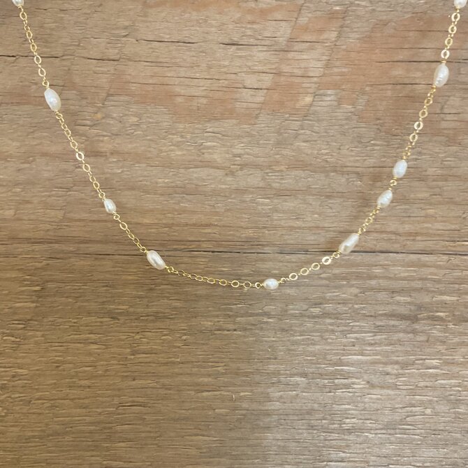 Chan Luu Necklace - Freeform White Pearl Mix