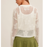 HEM & THREAD Cardi - Open Stitch Floral