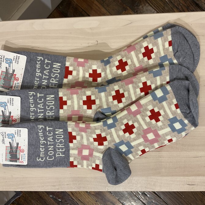 Blue Q W Socks - Emergency Contact