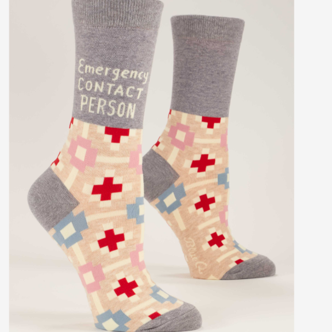 Blue Q W Socks - Emergency Contact