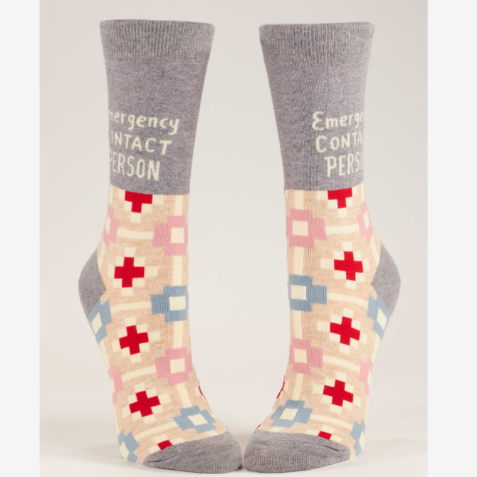 Blue Q W Socks - Emergency Contact