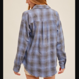 HEM & THREAD Shirt - Plaid Button Down w/ Fringe Hem