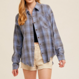 HEM & THREAD Shirt - Plaid Button Down w/ Fringe Hem