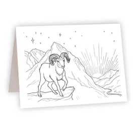 AHAVA RIVER CARD-COLOR BIGHORN SHEEP AHAVA RIVER CARD-COLOR BIGHORN SHEEP