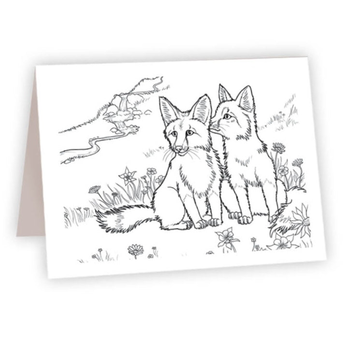 CARD-COLOR FOX KISS