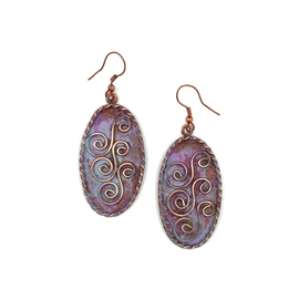 Anju Jewelry Earring - Vintage Copper Purple Oval