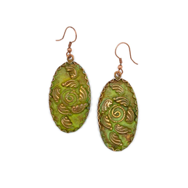 Anju Jewelry Earring - Vintage Copper Green Oval