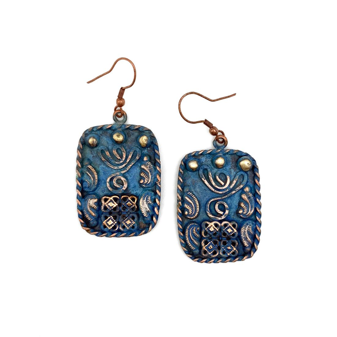 Anju Jewelry Earring - Vintage Copper Rectangle