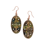 Anju Jewelry Earring - Mirror Filigree Green Oval