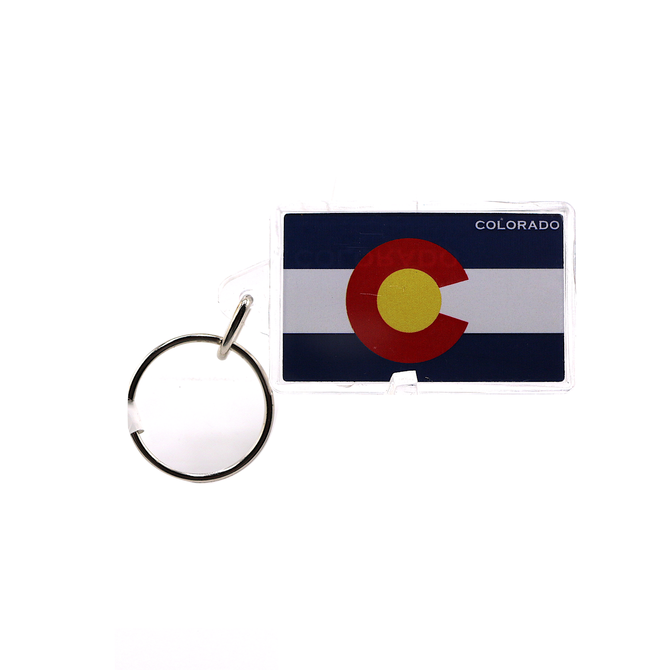 Colorado Flag Compass and Thermometer Keychain