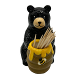 BARRY OWEN INC Toothpick Holder-Black Bear w/ Honey Pot