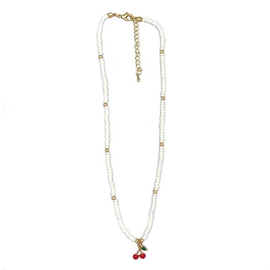 BARRY OWEN JEWELRY Necklace - Cherry/Pearl/Gold