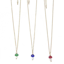 BARRY OWEN JEWELRY Necklace - Glass Mushroom Charm Assorted