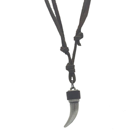 BARRY OWEN JEWELRY Necklace - Horn Pewter