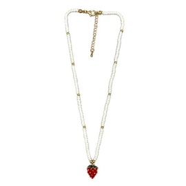 BARRY OWEN JEWELRY Necklace - Strawberry White/Gold Beads