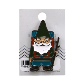 Snow Business Usa Hiking Gnome Pin