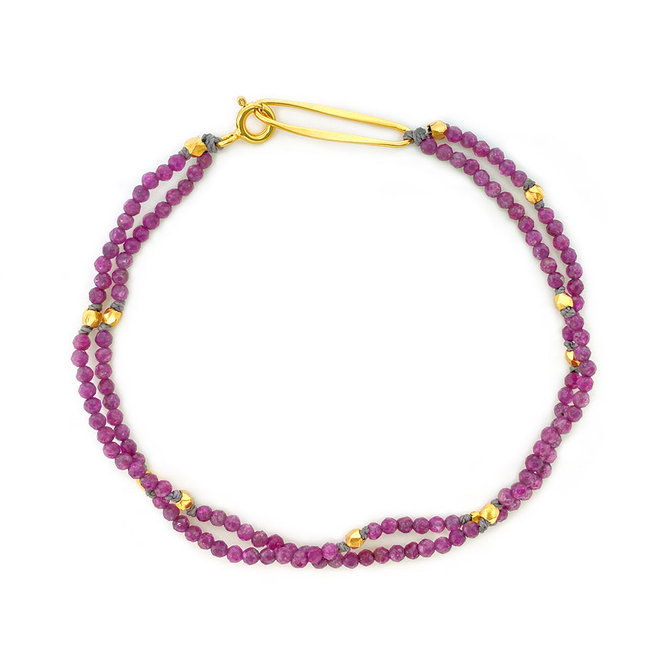 Bronwen Verona Bracelet - Ruby 24K/Sterling Silver