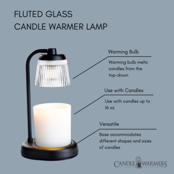 CANDLE WARMERS ETC LAMP - Fluted Glass Black